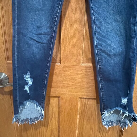 KanCan Dark Blue Skinny Jeans with Distressed Hem - Picture 7 of 7